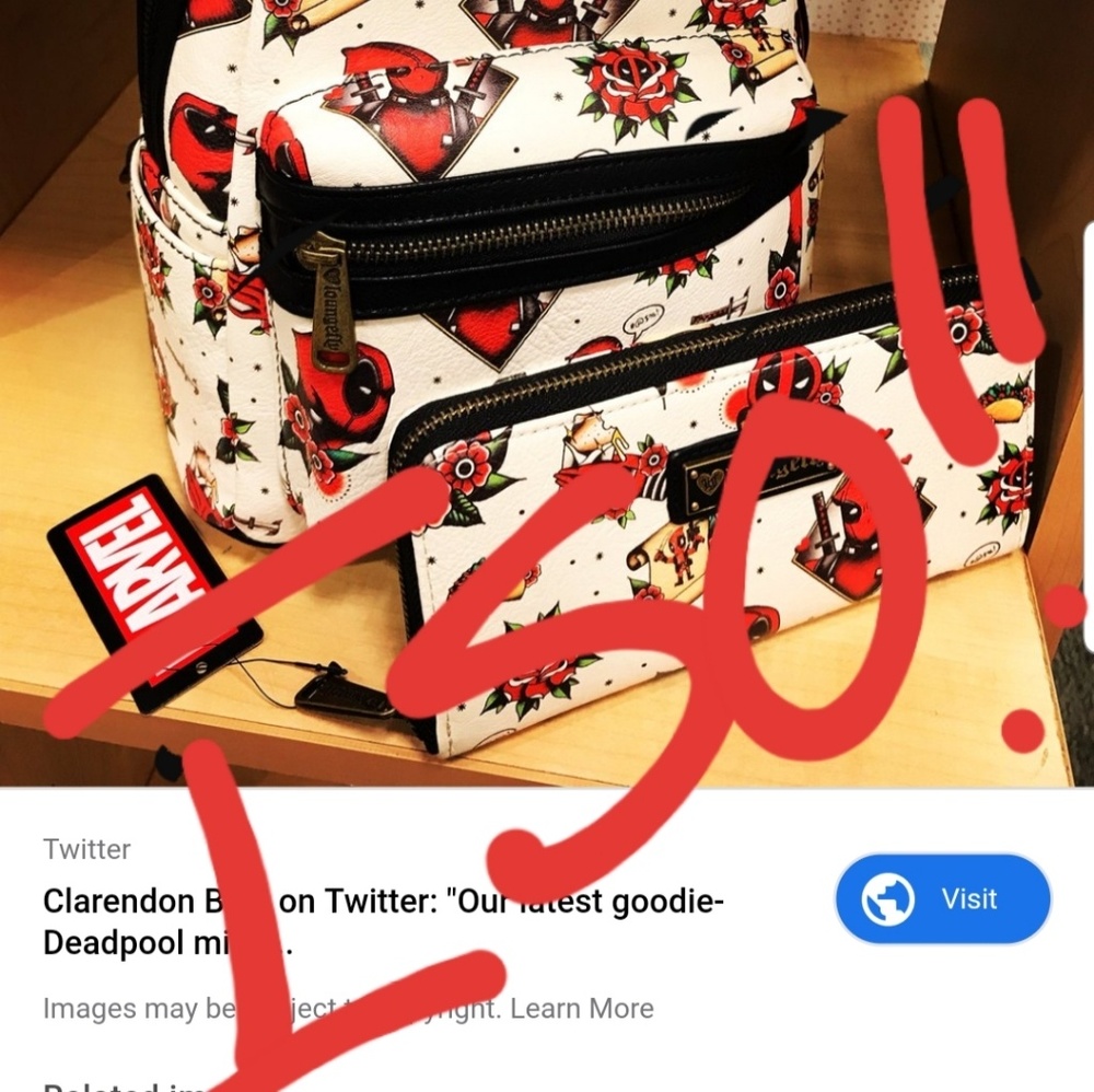 Deadpool wallet and backpack